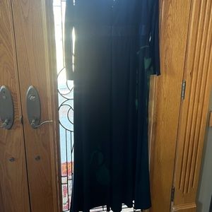 Navy blue formal long sleeve long dress